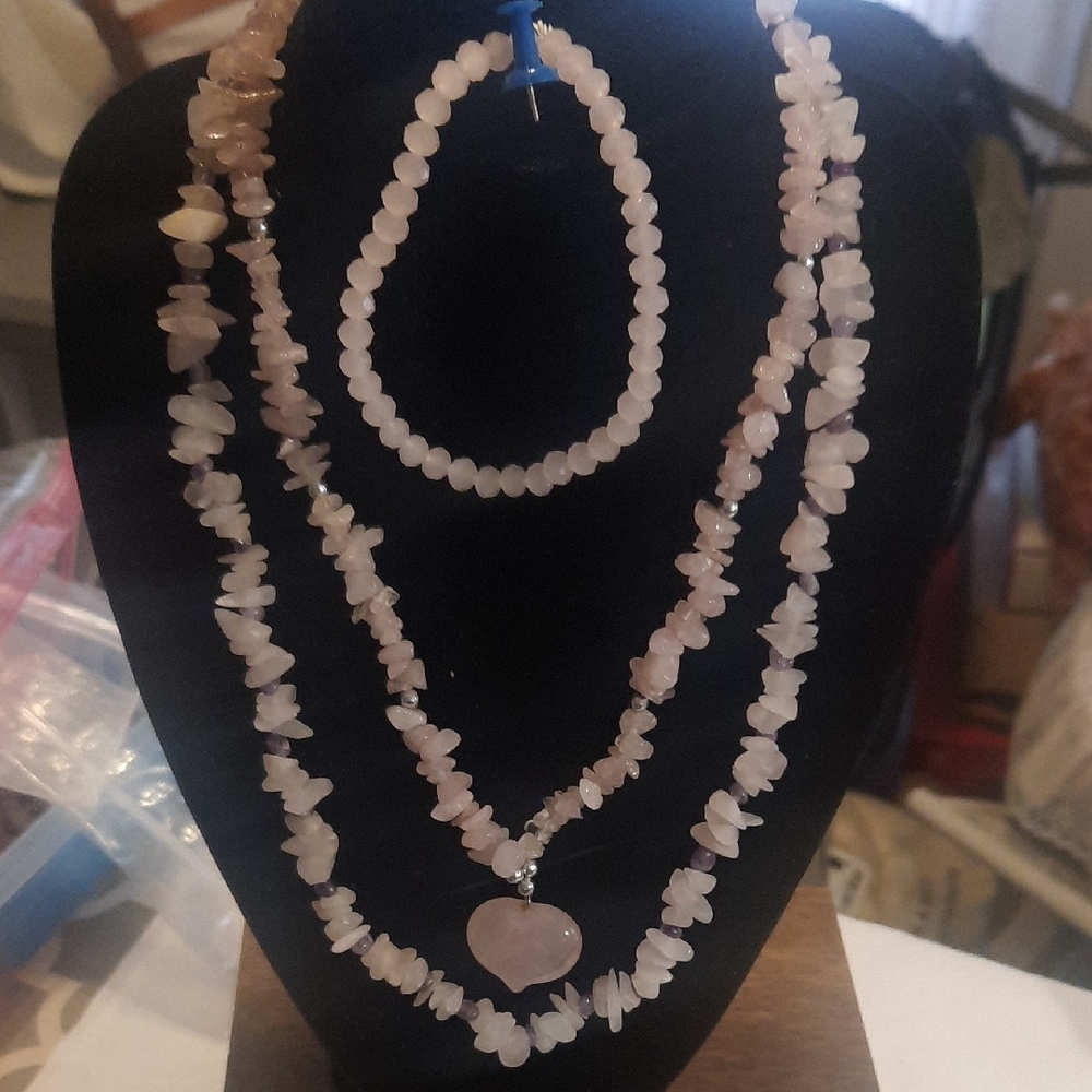 Rose Quartz Jewelry Set